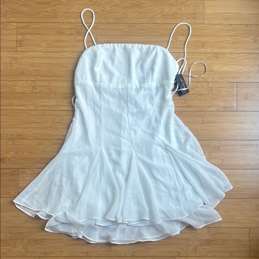 Lulu's White Spaghetti Strap Mini Dress
